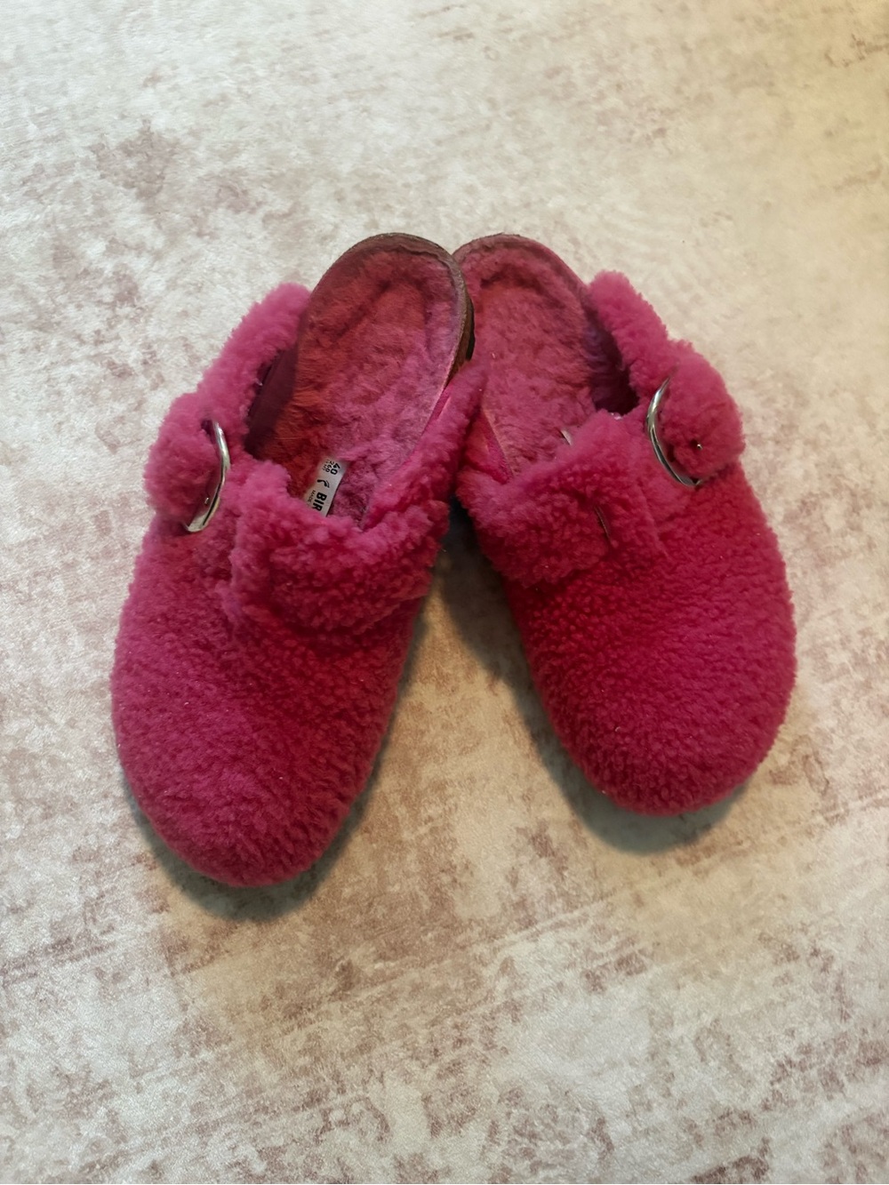 Birkenstock Boston big buckle shearling pink clogs size 40 - Picture 3 of 4